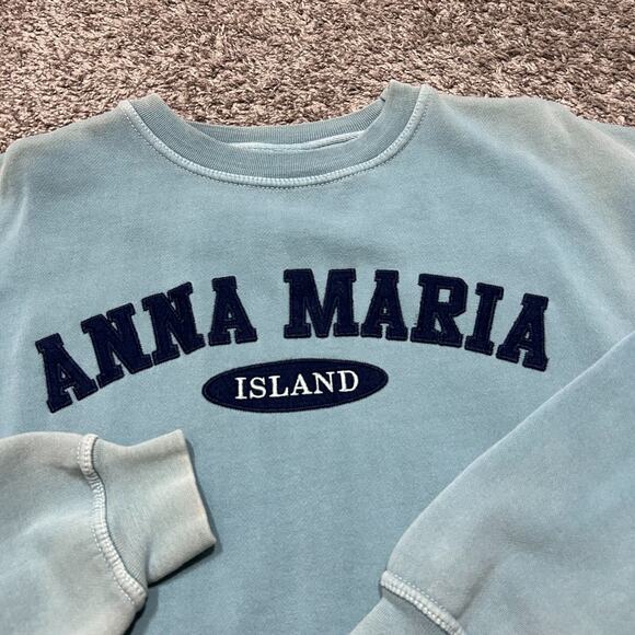Vintage Garment Dyed Sweatshirt Anna Maria Island Crewneck Pullover Pigment Dye - Picture 2 of 10